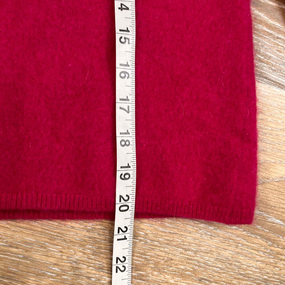 Vertical Design Womens Sweater 100% Cashmere Pink Fushsia Long Sleeve Pullover - Picture 4 of 5